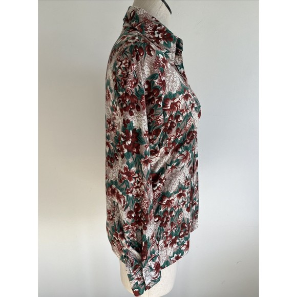 Cape Cod Match Mates Women's Size 12 Button Down Floral Shirt Blouse VTG 70s - Picture 7 of 12